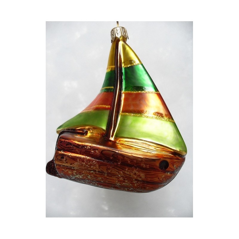 handgemaakte kerstversiering - Kleuren Zeilboot