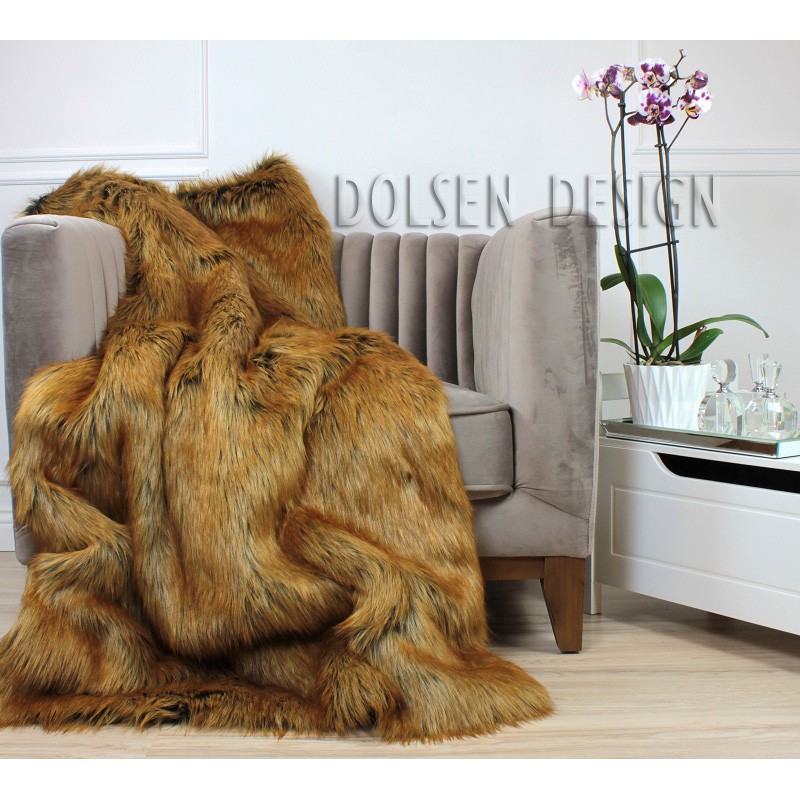 red fox faux fur throw 150x180cm - Dolsen Design